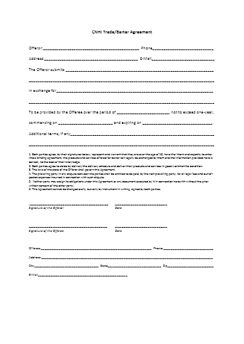 Barter Agreement Template in 2021 (Free Sample) - CocoSign