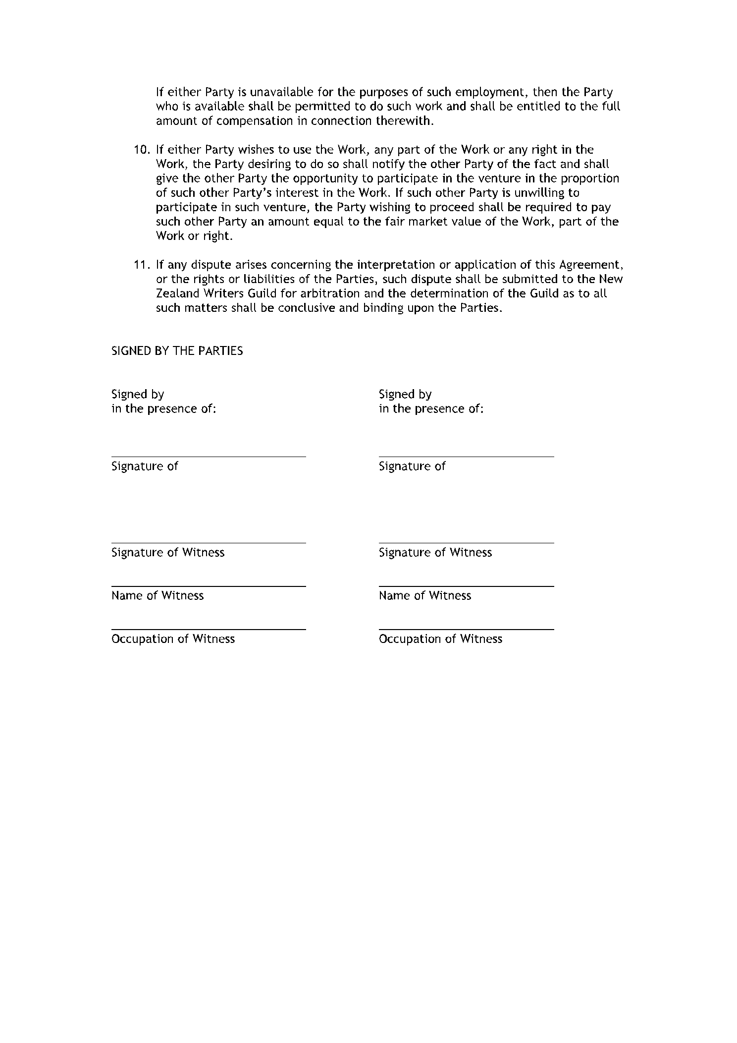 Collaboration Agreement Template 2