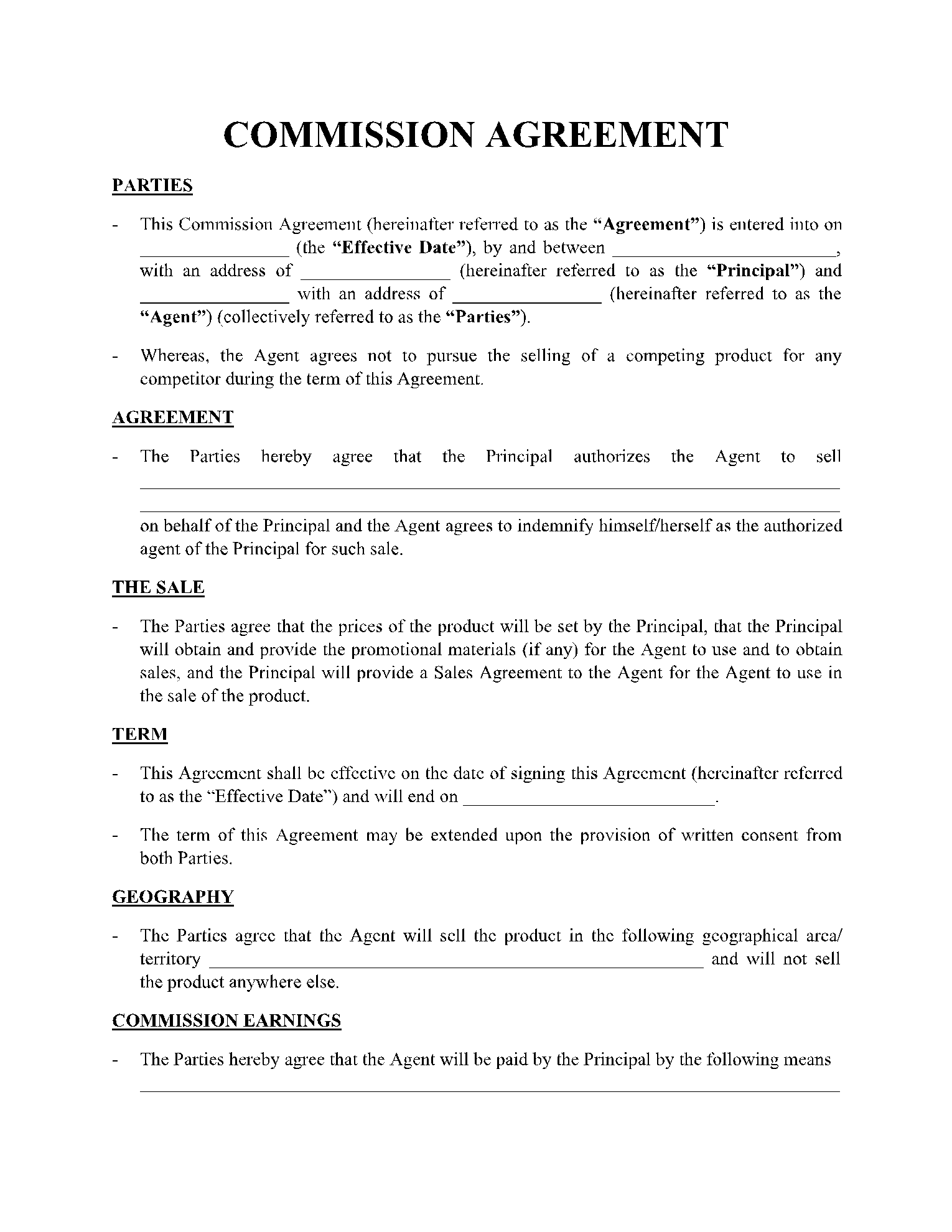  Sales Commission Letter Format Free Sales Commission Agreement 