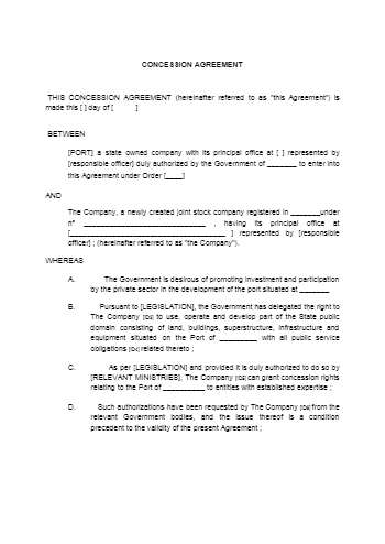 Concession Agreement Template (2020 Updated) CocoSign