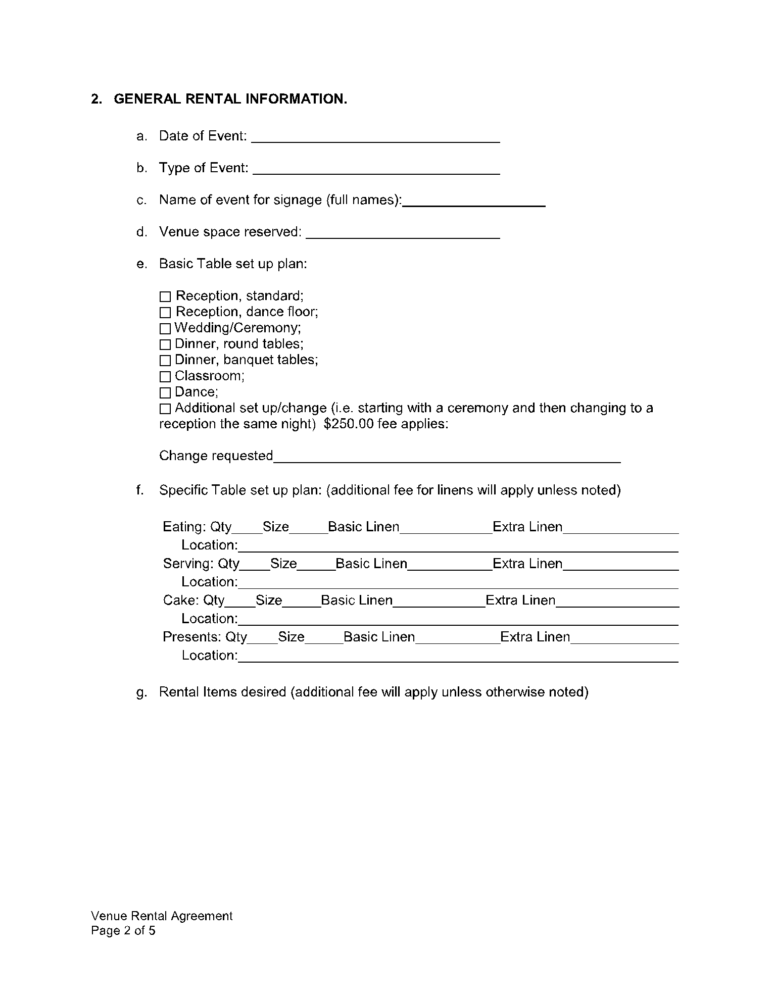 Venue Rental Agreement 2