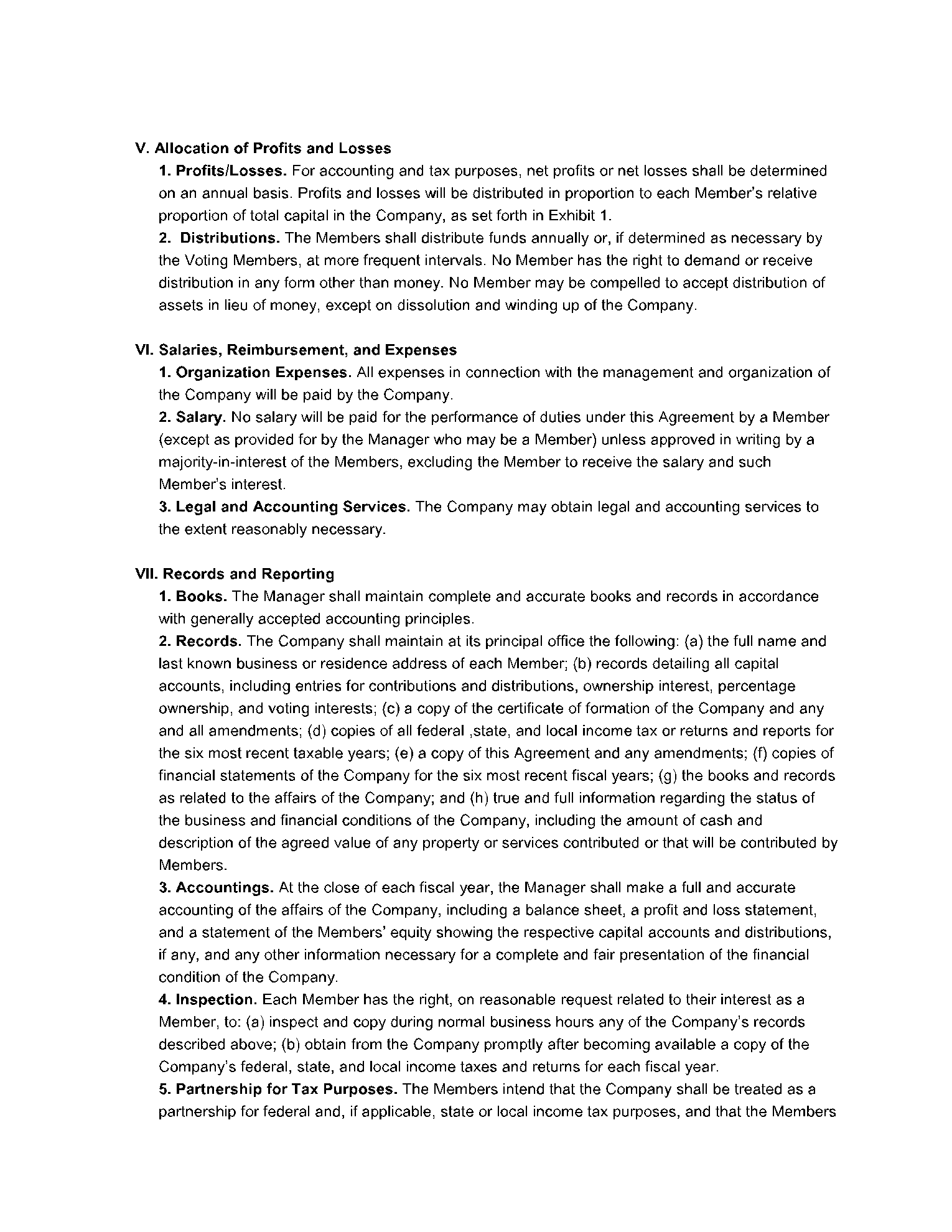 Operating Agreement Template 3