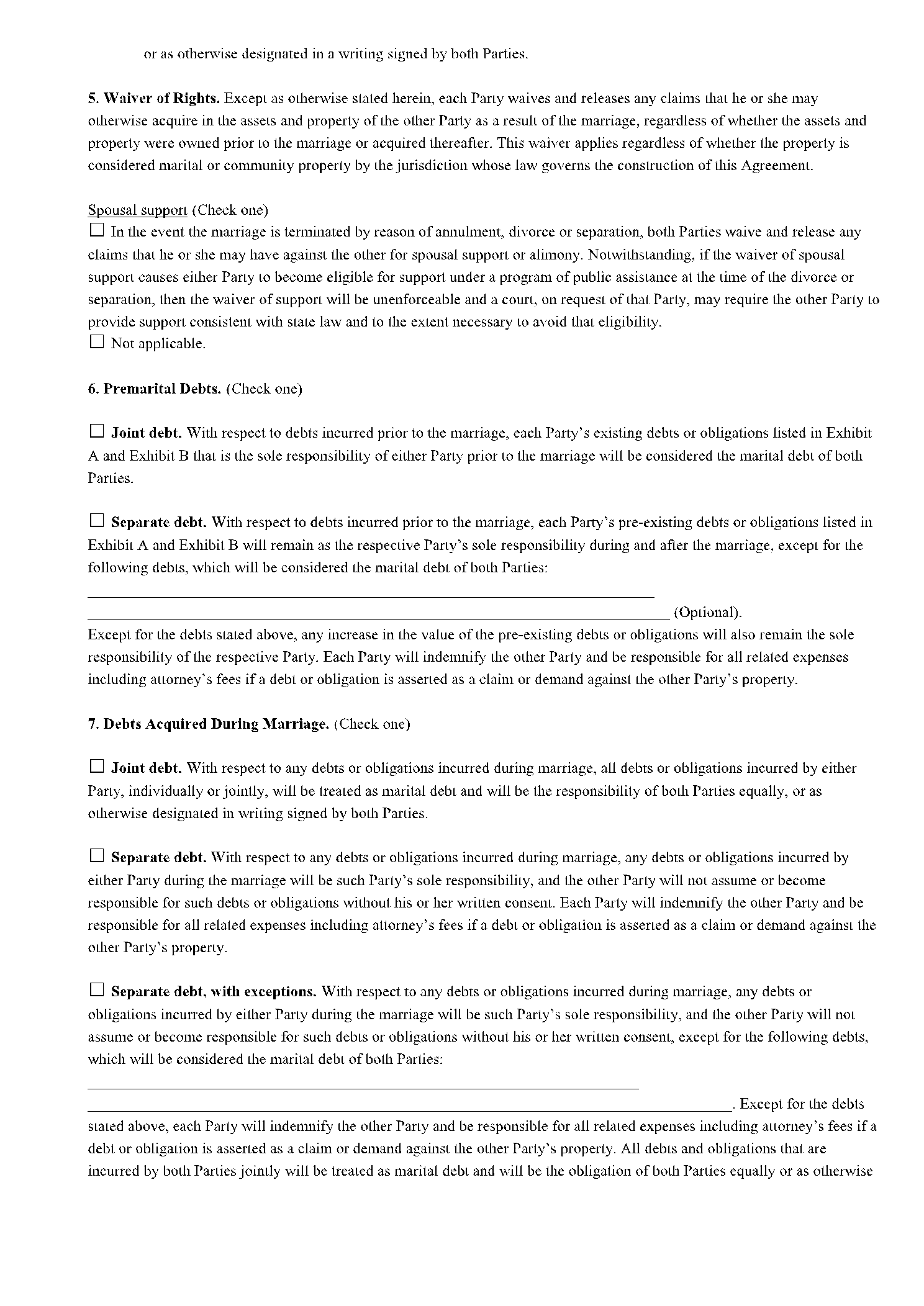 Post Nuptial Agreement Template 3