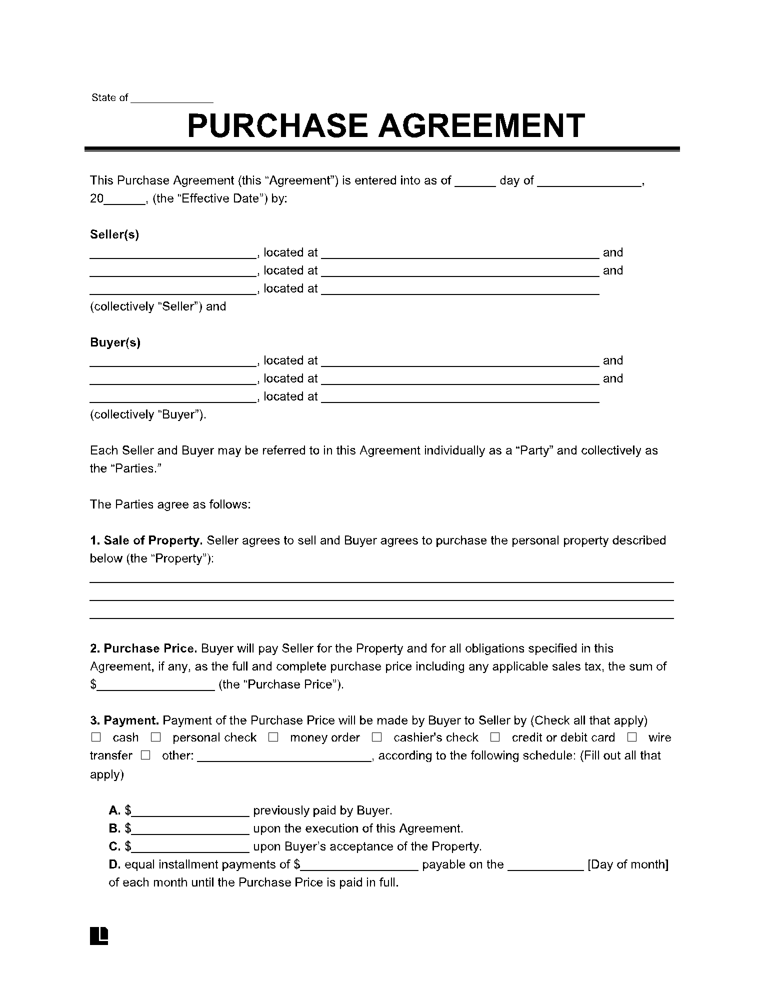 Sales Agreement Contract Template