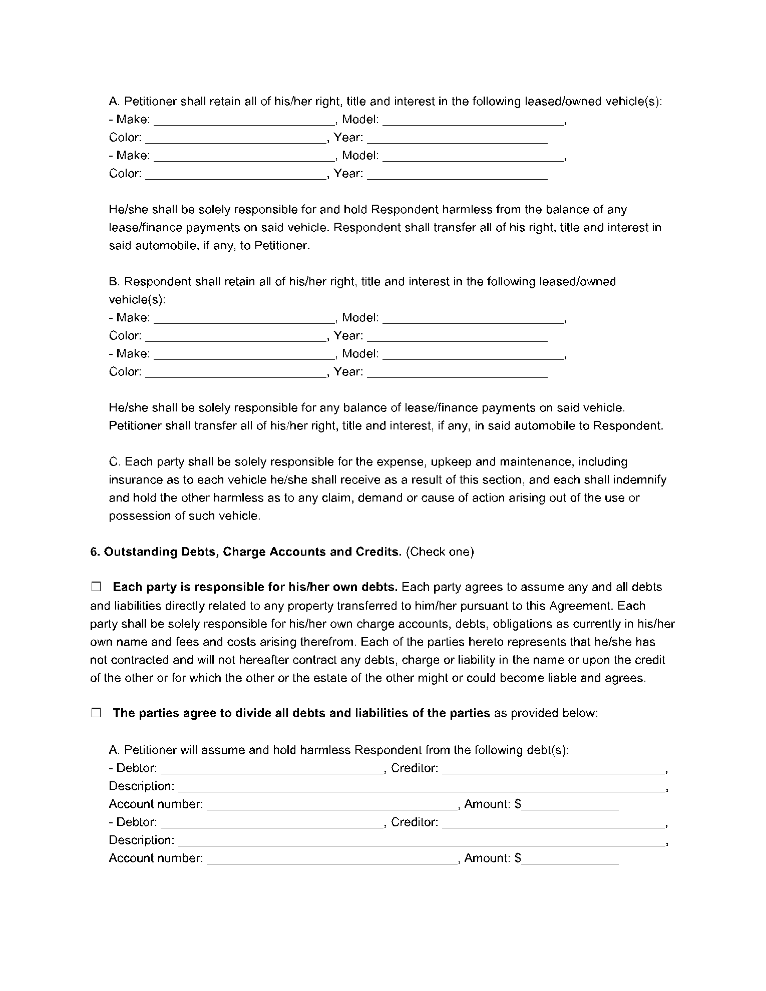Separation Agreement Template 7
