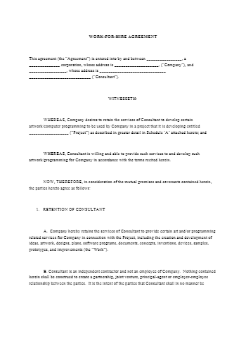 Free Work for Hire Agreement Template in 2021 - CocoSign