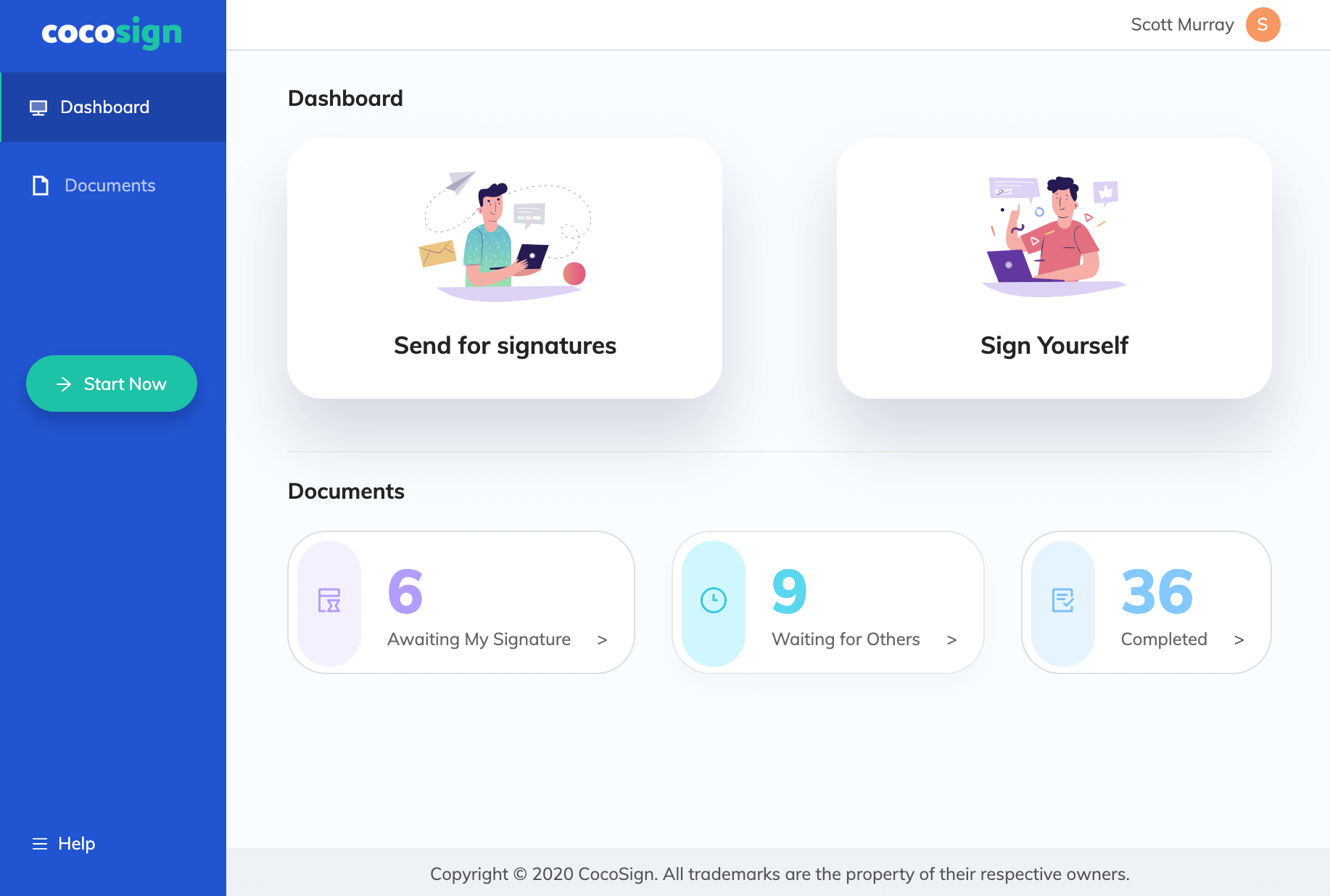 cocosign dashboard