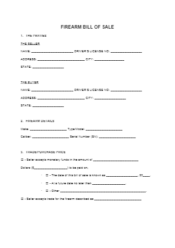 Free Firearm Bill of Sale Template in 2021 | CocoSign