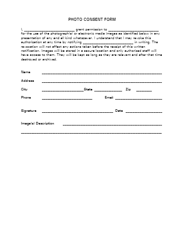 Free Photo Consent Form Template in 2021 | CocoSign