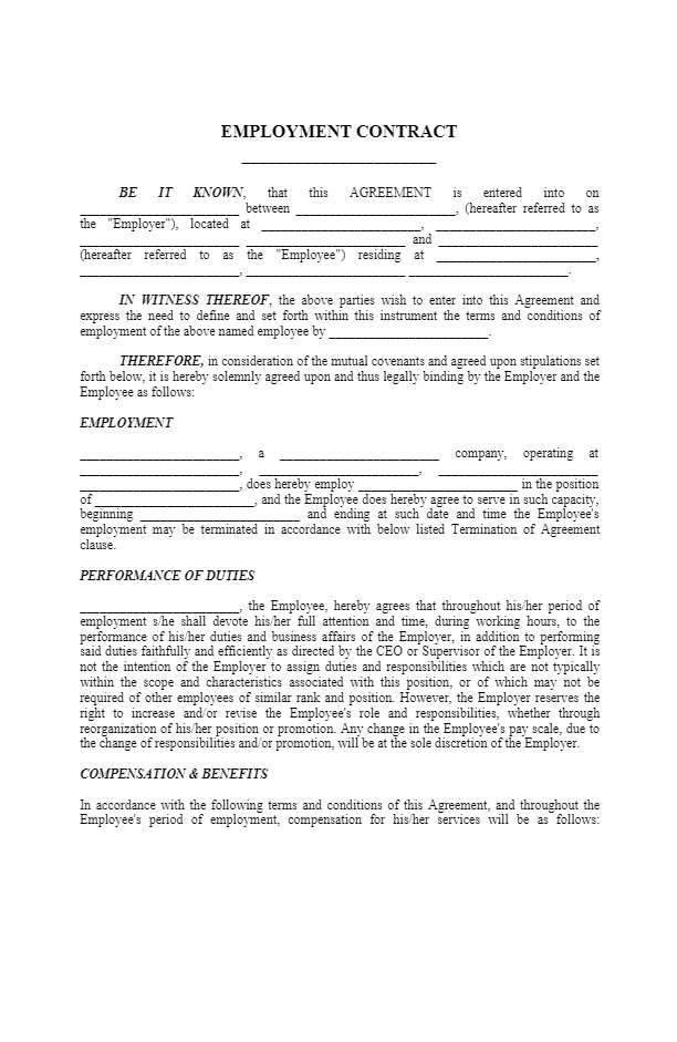 Employement Contract Template in 2021: Free Sample - CocoSign