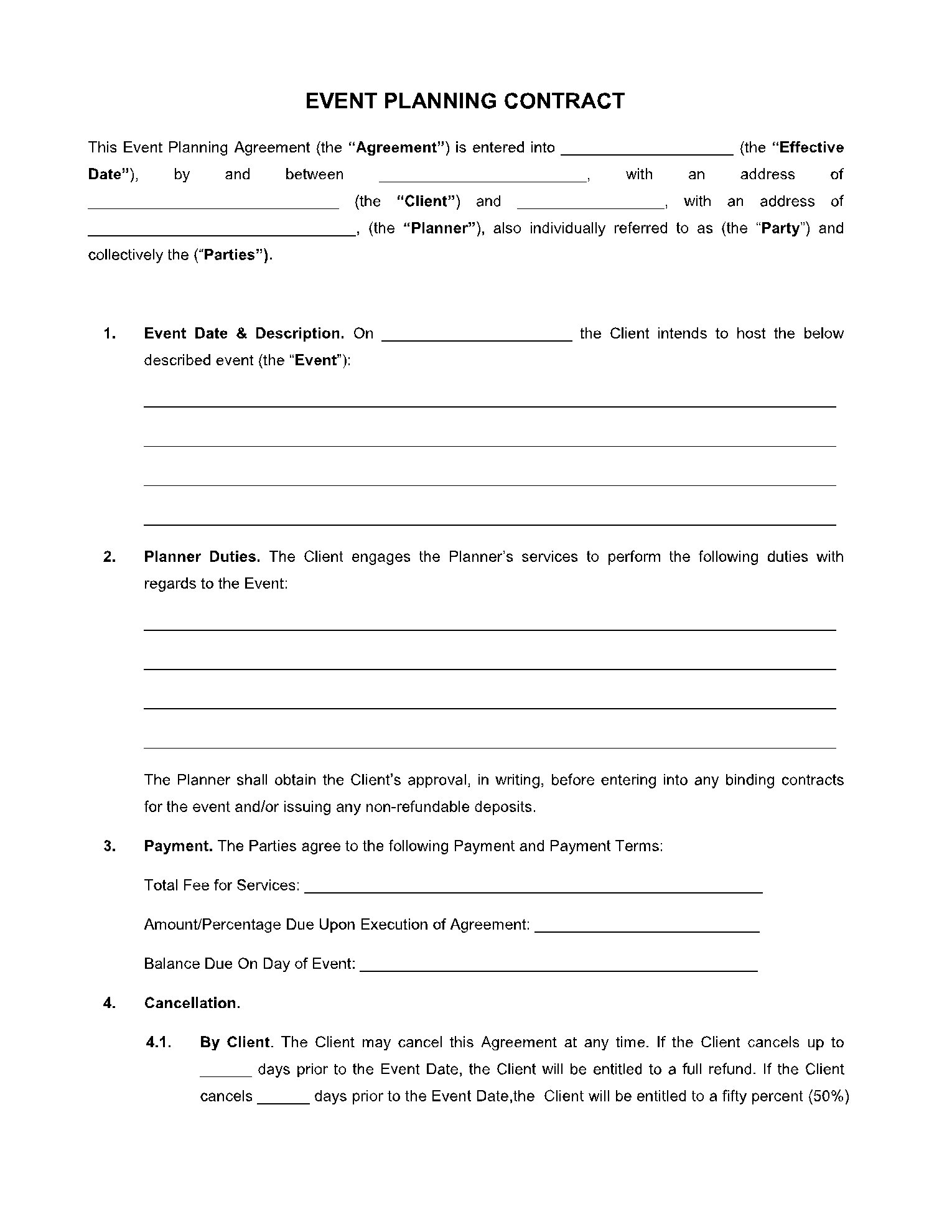 free client contract template