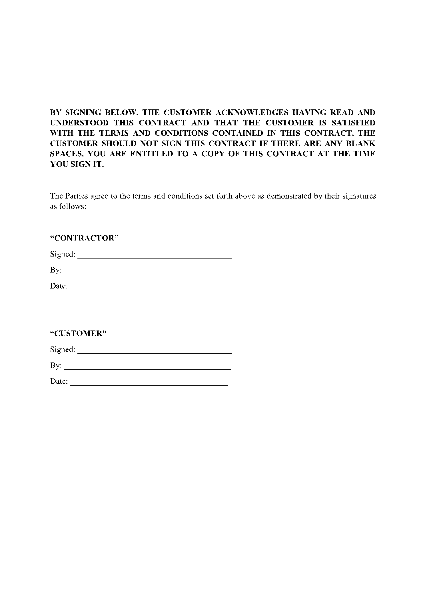 Free Remodeling Contract Template Word