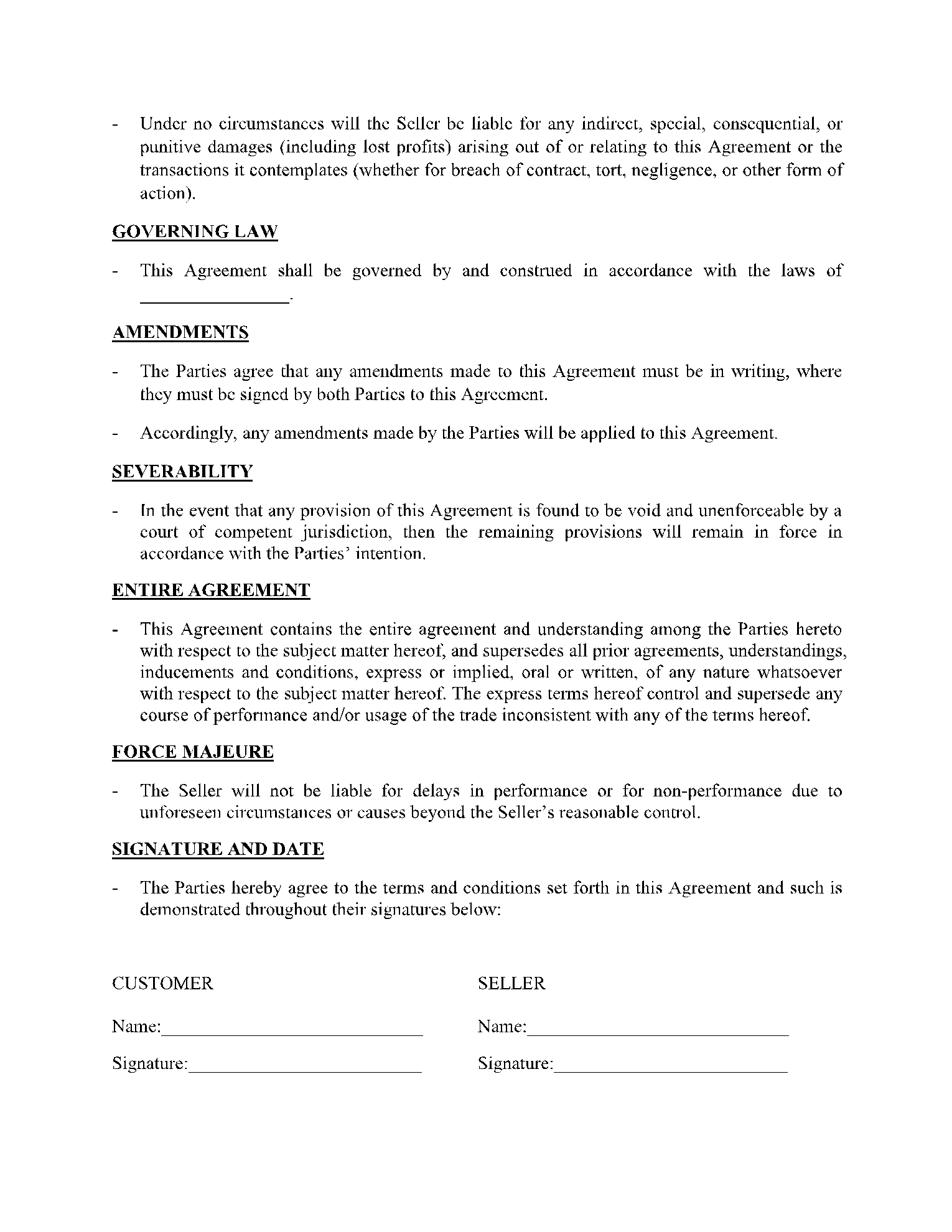 Sales Contract Template 3