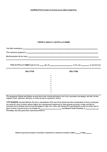 Free North Carolina Quit Claim Deed Form (2021) | CocoSign