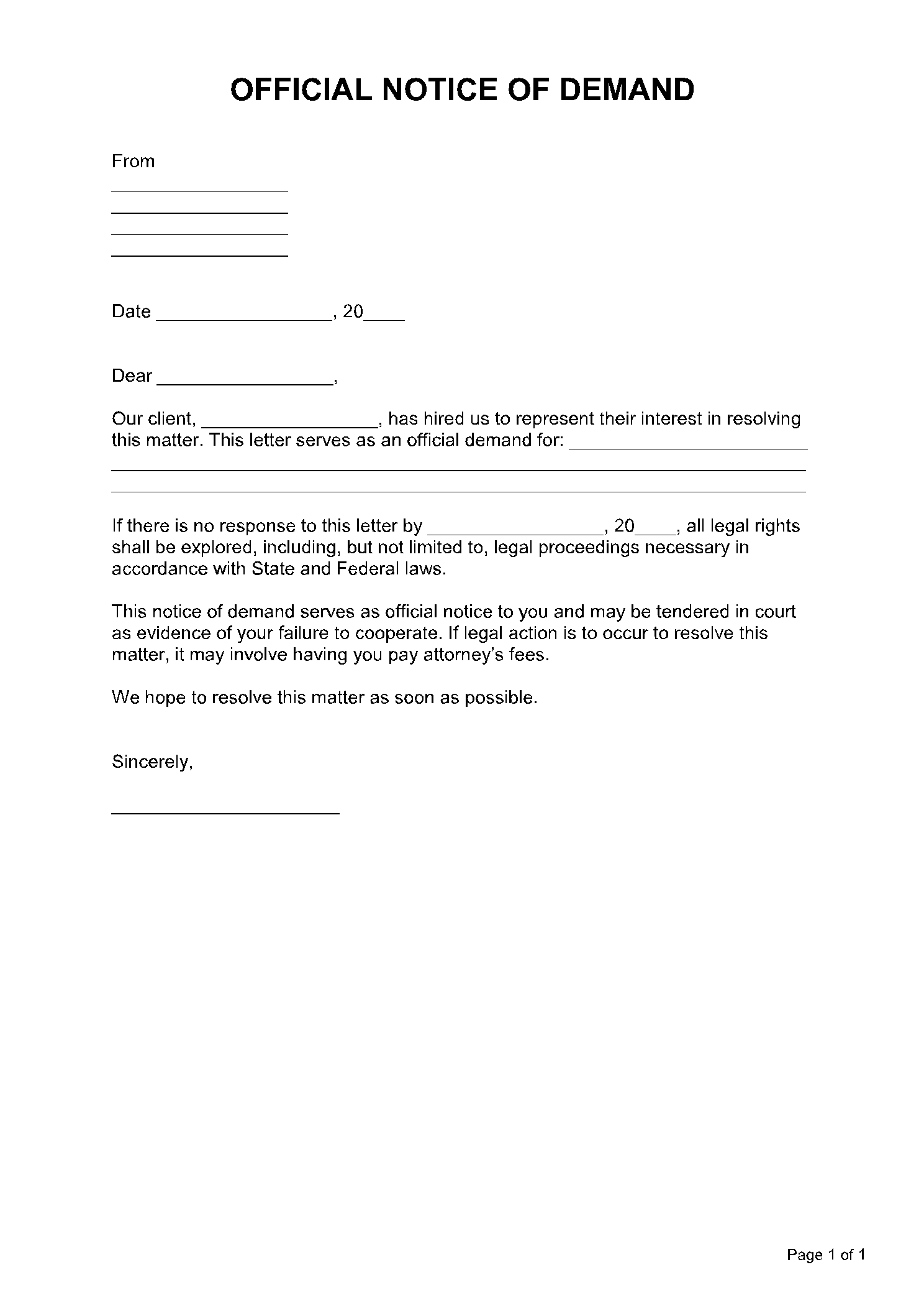 Demand Letter from Attorney 1