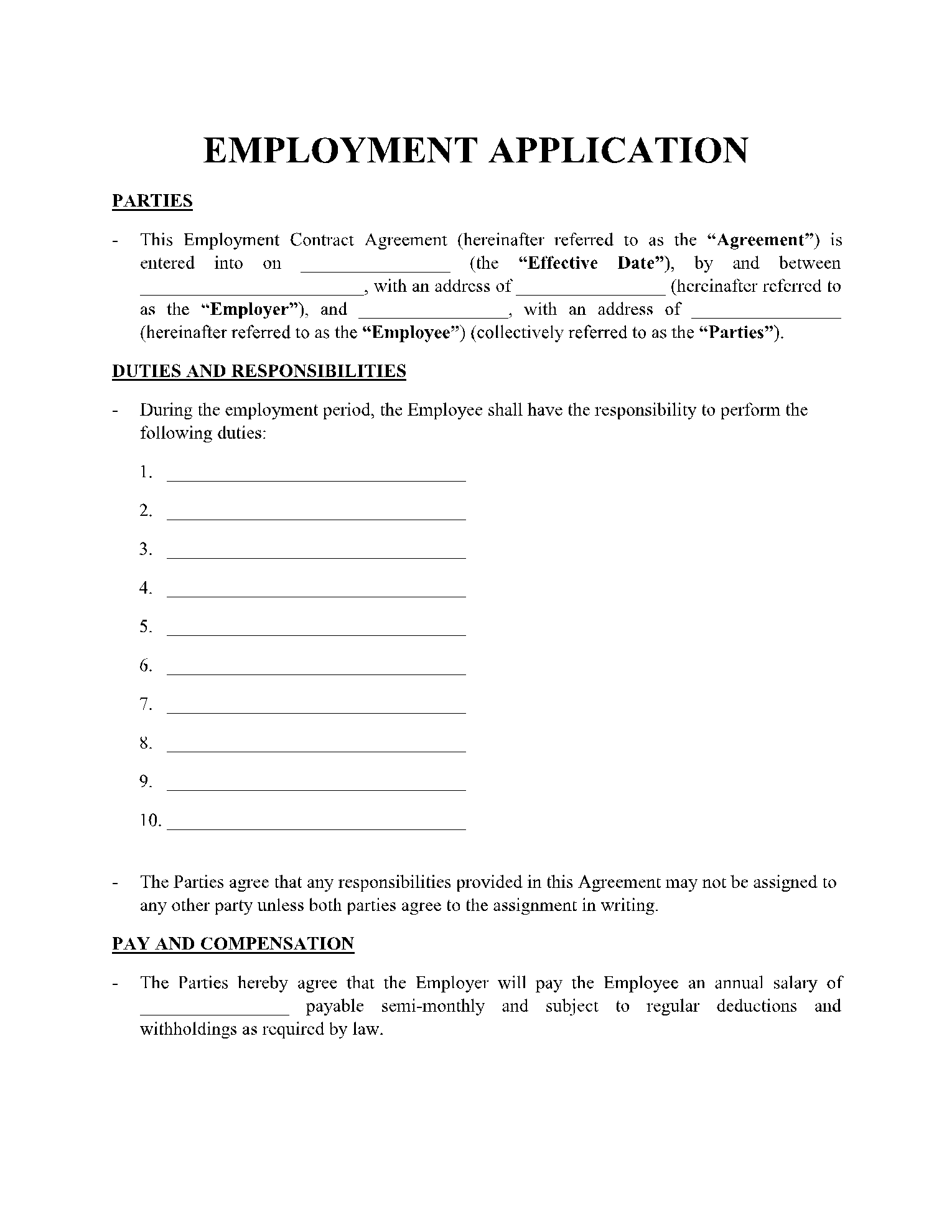 Job Application Template 1