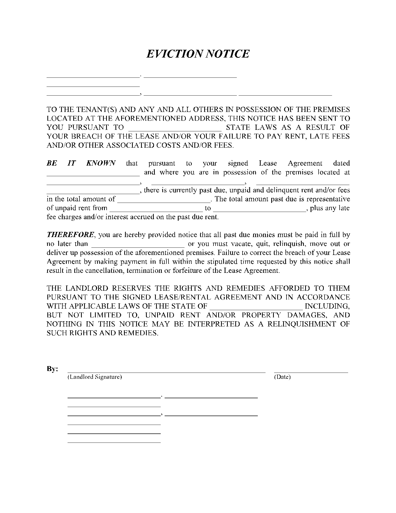 California Eviction Notice 1