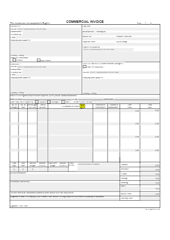 commercial invoice template for fedex