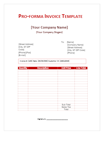 Proforma Invoice Template: Get Free Sample Now! | CocoSign