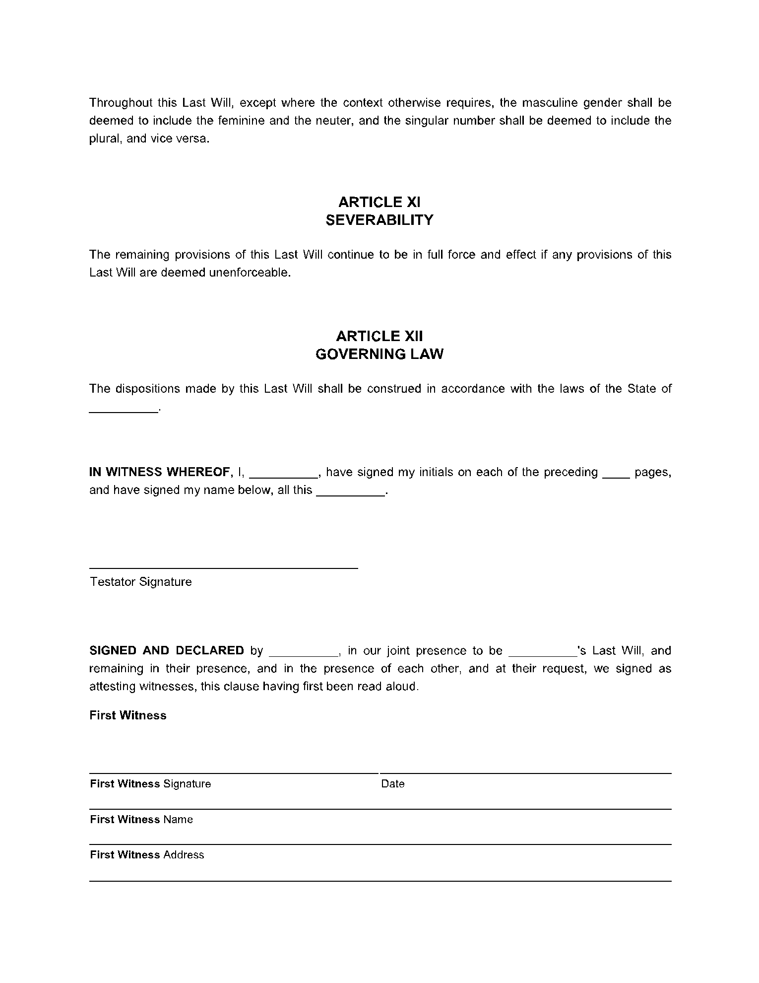 Last Will and Testament Template Virginia 4
