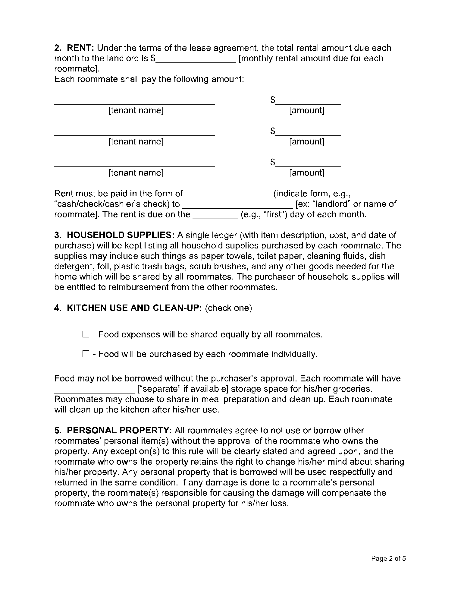 California Rental Agreement Template