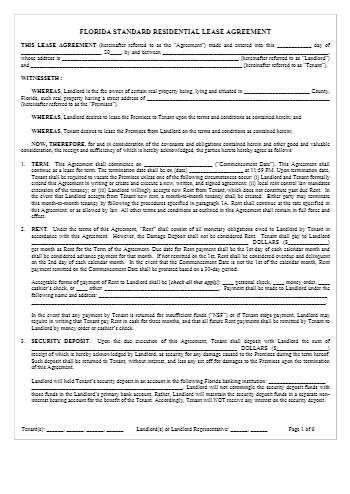 Florida Rental Lease Agreement (Free Download) - CocoSign