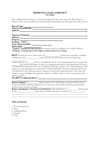 New Jersey Rental Lease Agreement (Free Download) | CocoSign