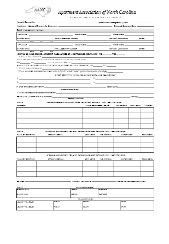 Free North Carolina Rental Application Template - Cocosign