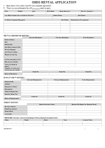 Free Ohio Rental Application Template in 2021 CocoSign