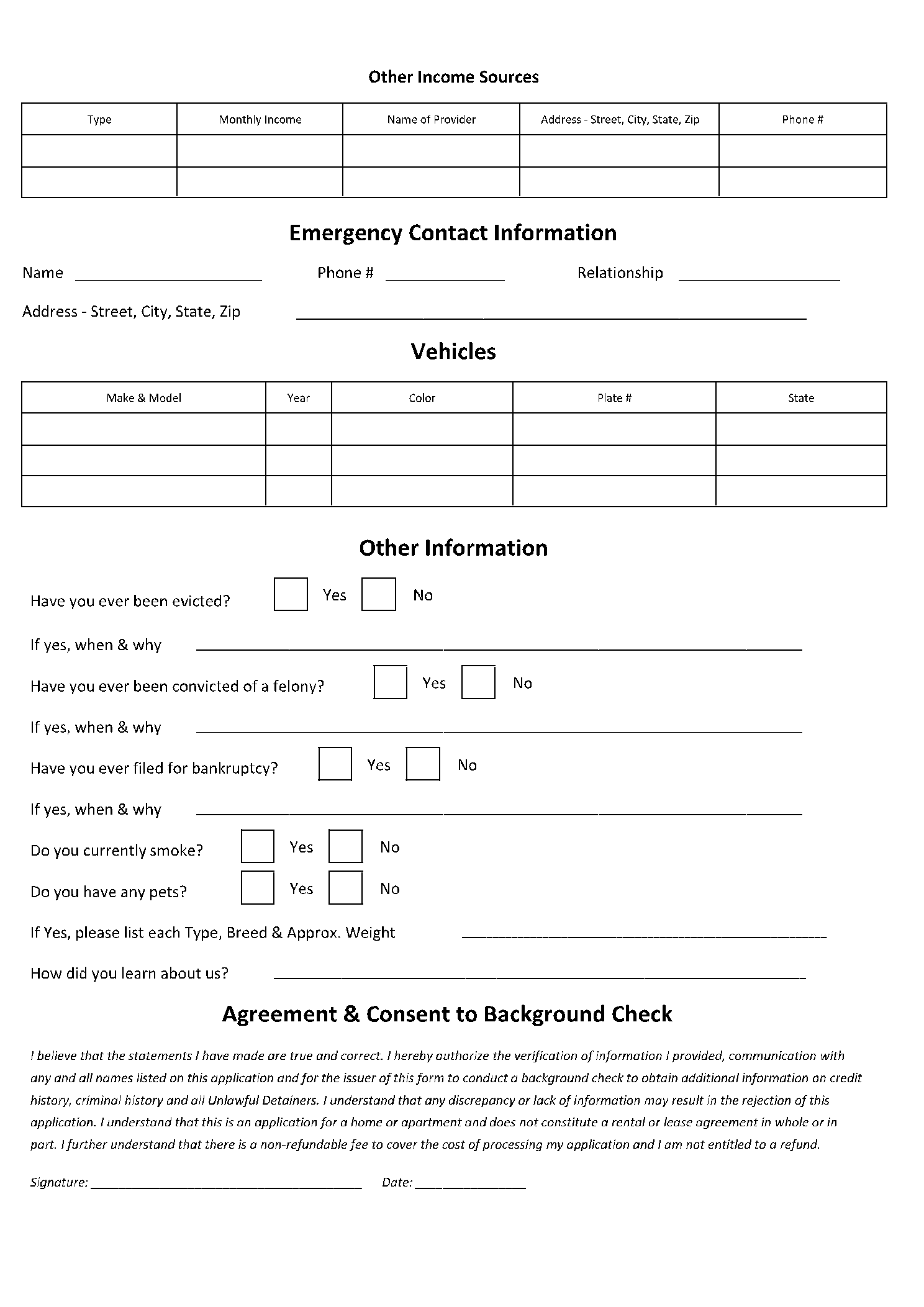 Pennsylvania Rental Application 3