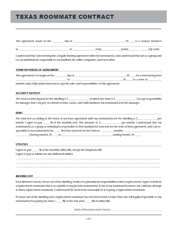 free texas room rental agreement pdf sample cocosign