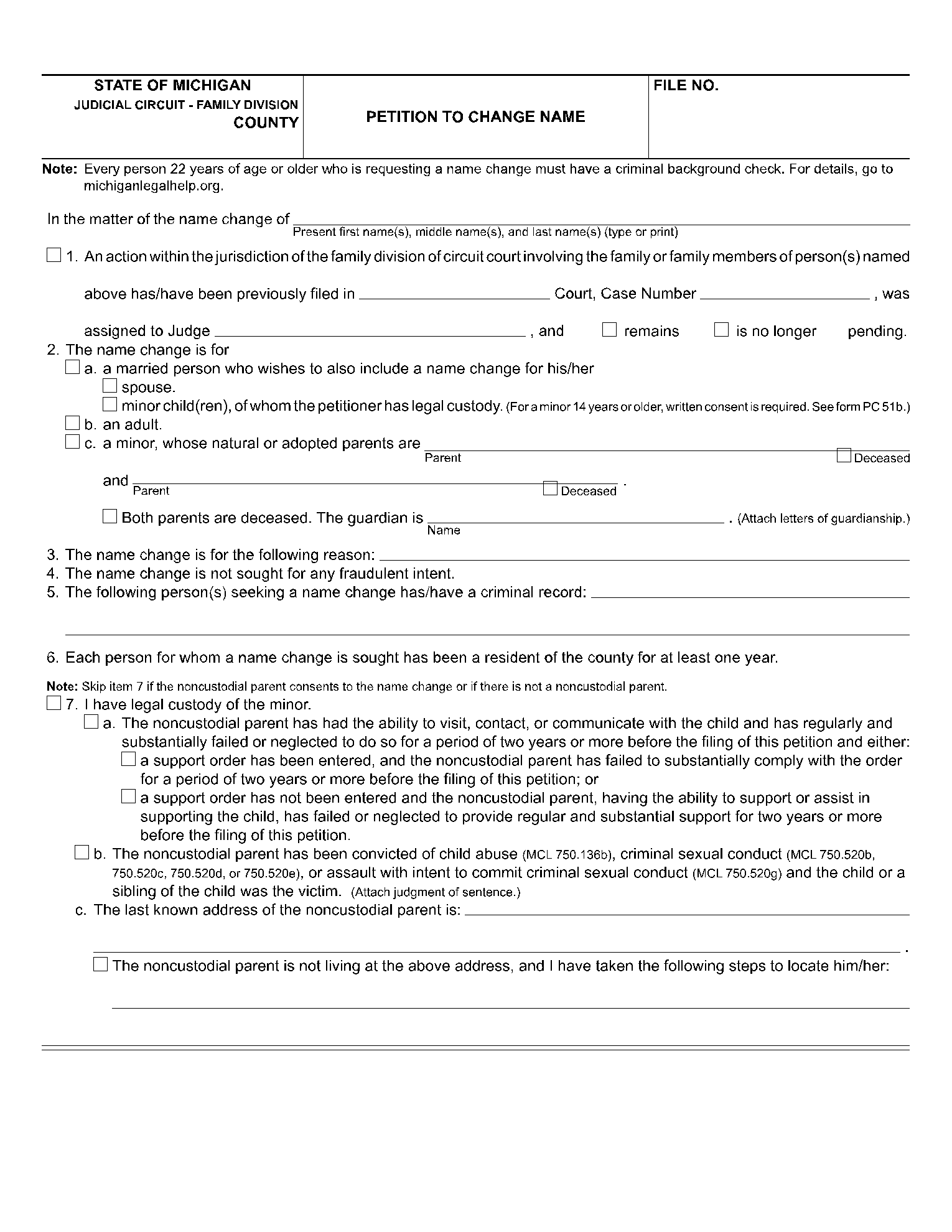 Free Printable Michigan Divorce Forms