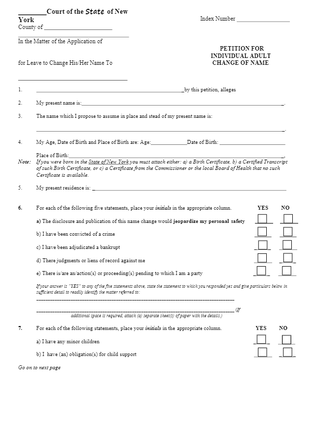 Free New York Name Change Forms | CocoSign