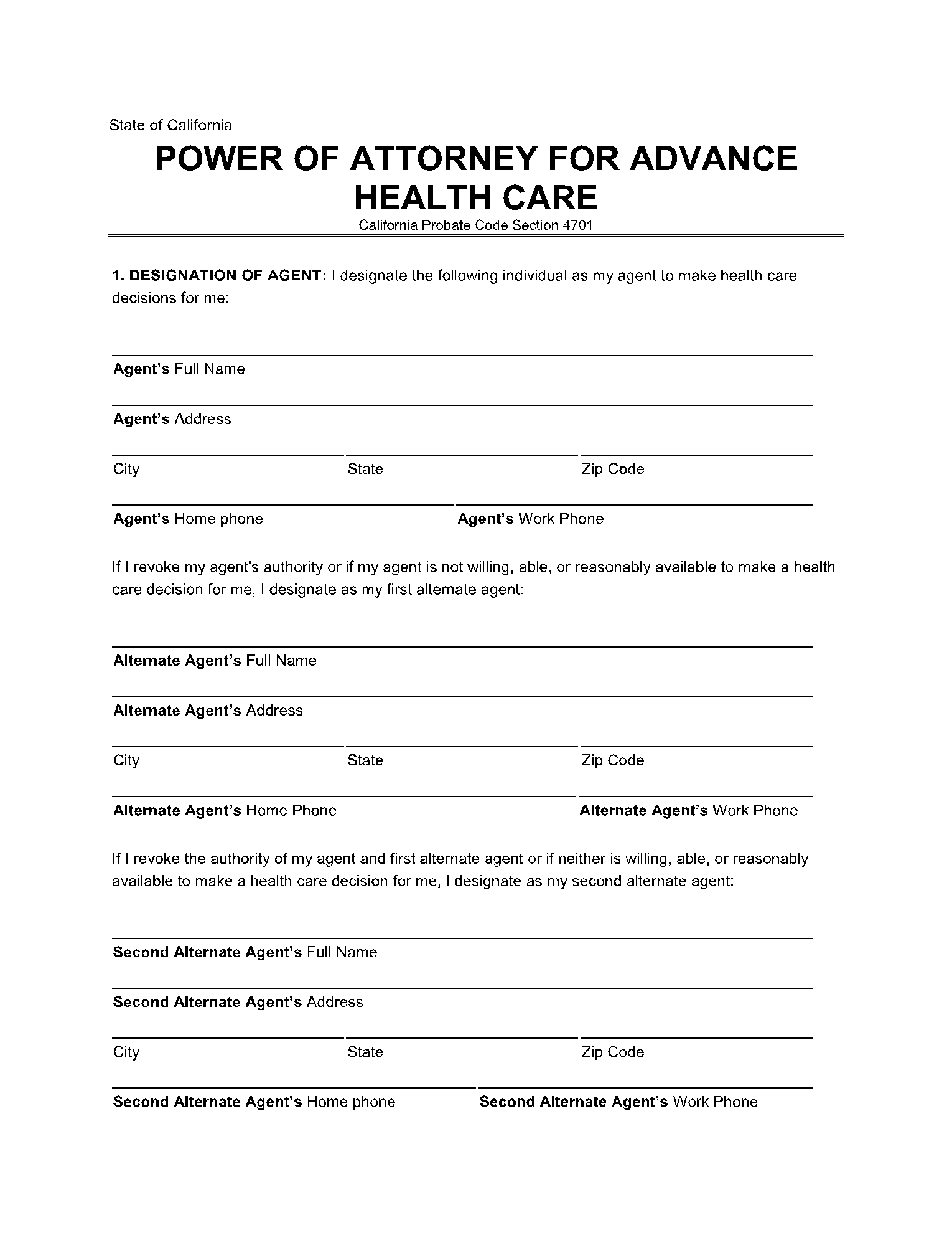 Free California Advance Directive Form Pdf Word Eform vrogue.co