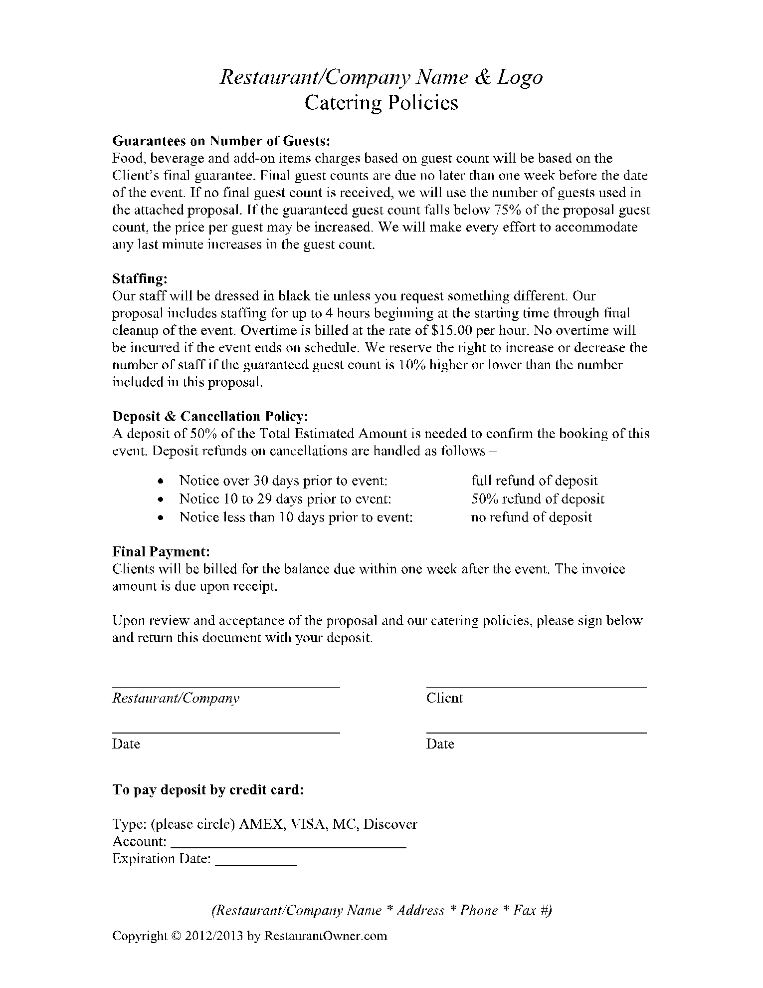 Catering Proposal Template 3