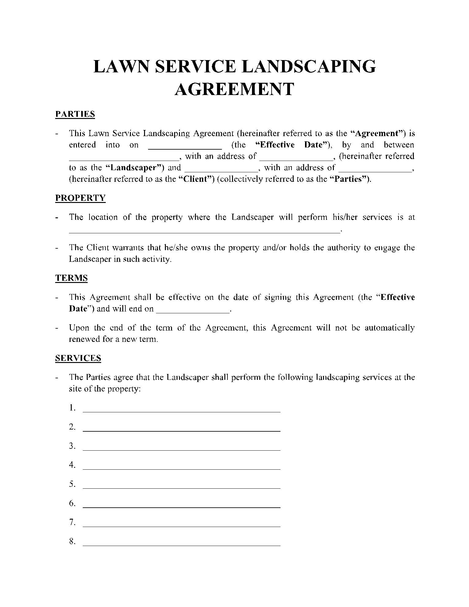 Landscaping Proposal Template
