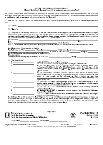 Free North Carolina Real Estate Purchase Agreement Form | CocoSign