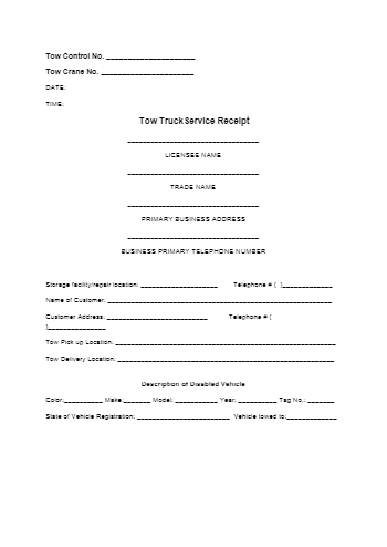 towing receipt template get free sample now cocosign