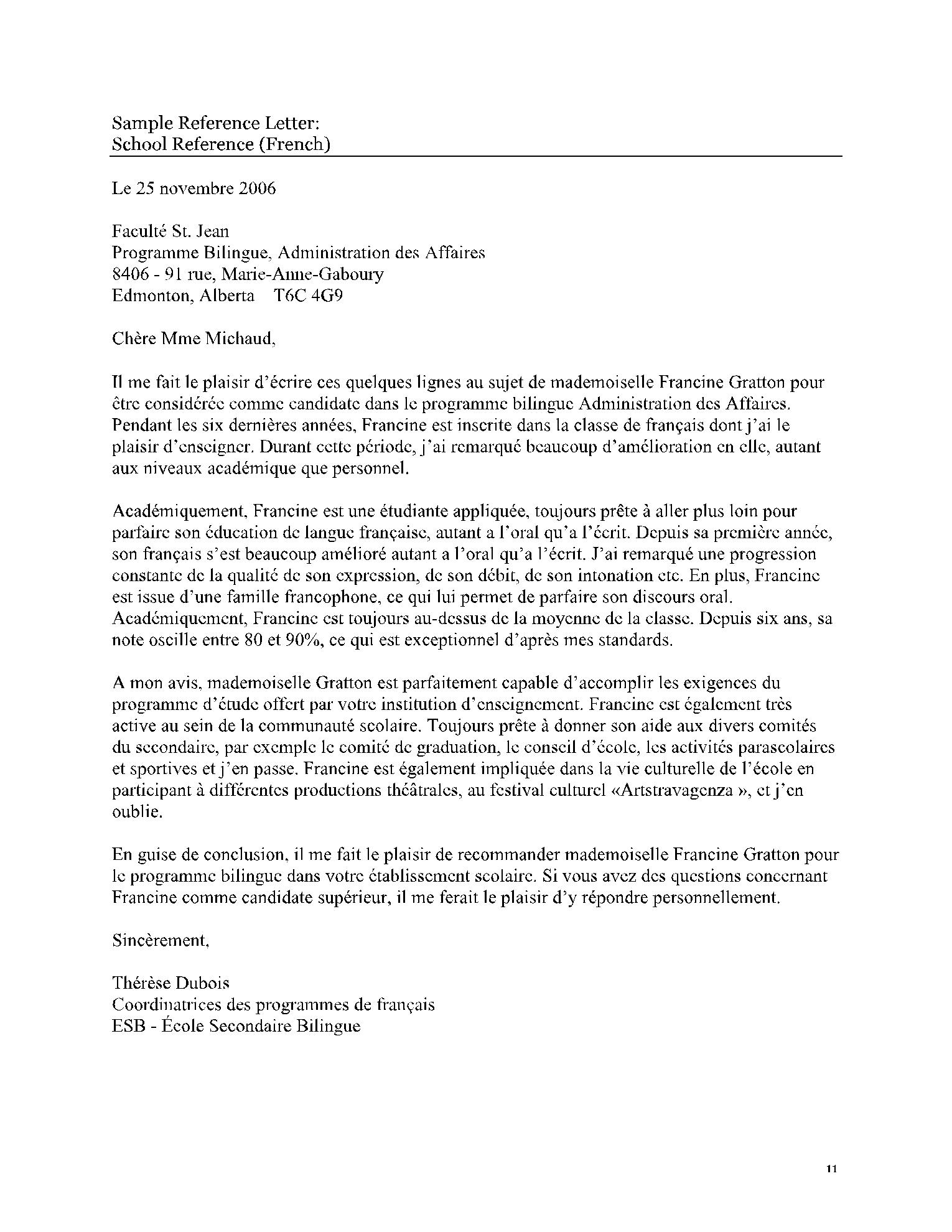 Letter of Recommendation for Immigration 11