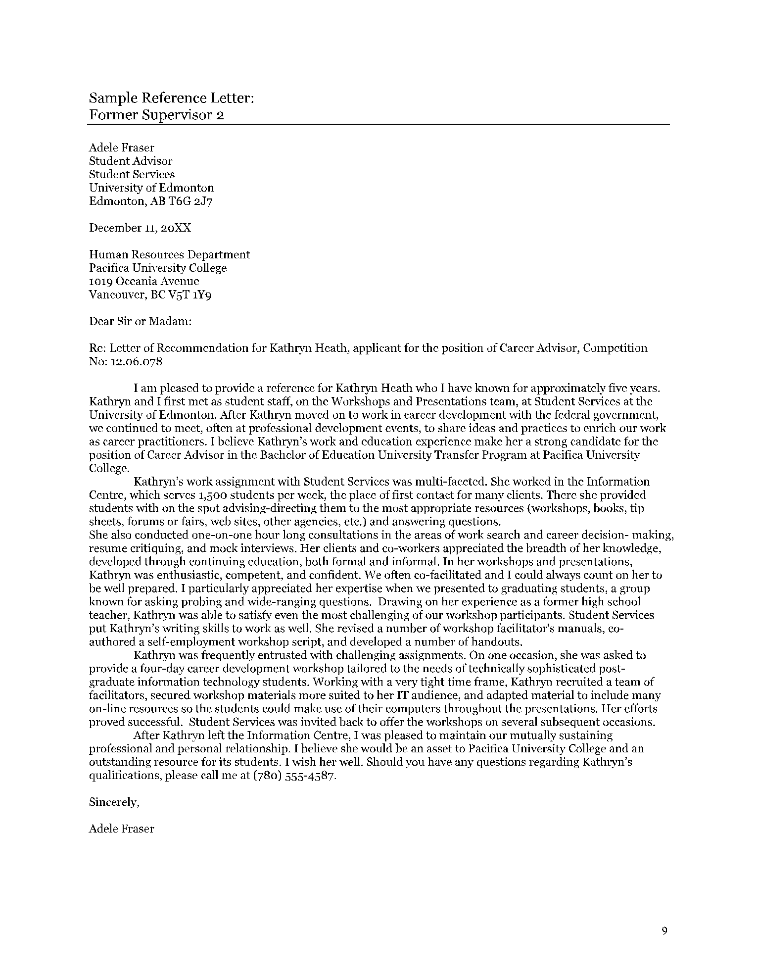 Letter of Recommendation for Immigration 9