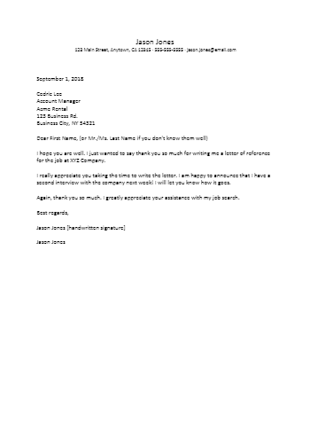 Thank you Letter for Recommendation (Free Sample) | CocoSign