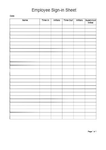 Free Employee Sign-in Sheet Template in 2021 | CocoSign