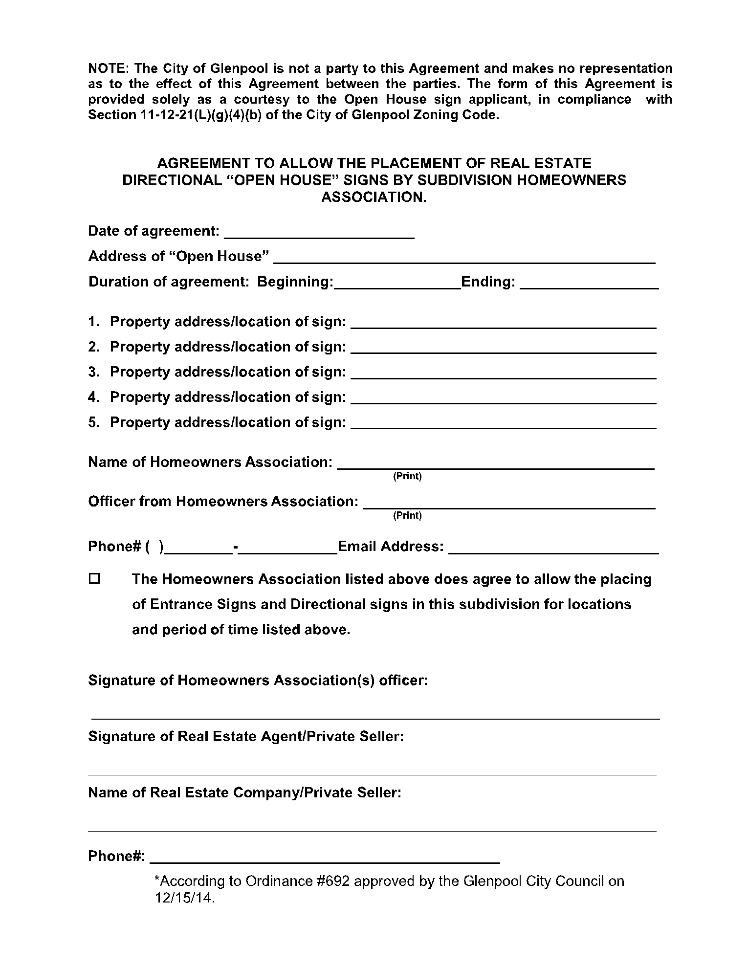 Open House Sign in Sheet 6