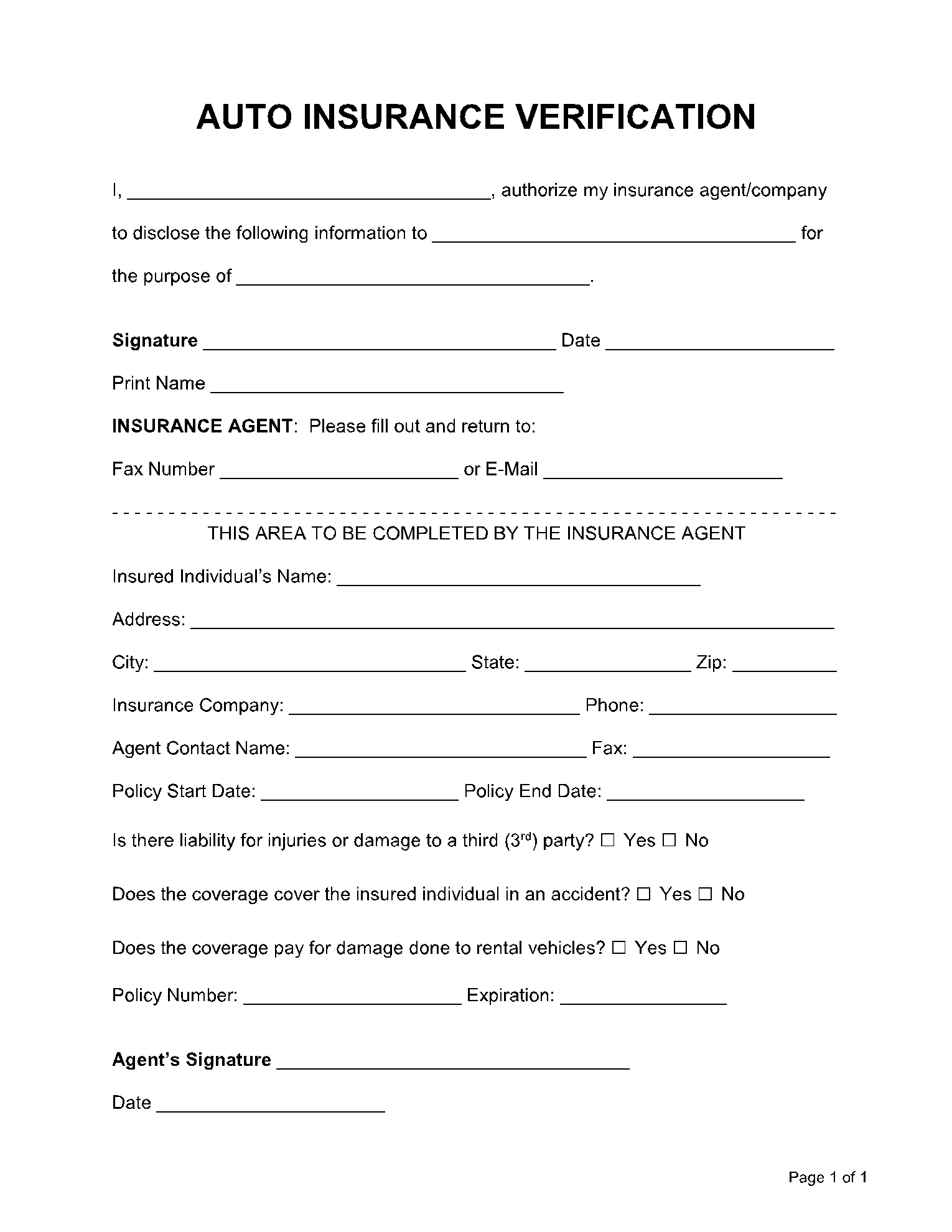 Verification Form Templates Free