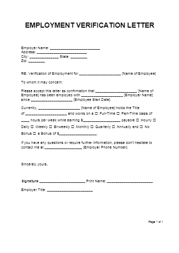 Employment Verification Letter | Free PDF Template | CocoSign