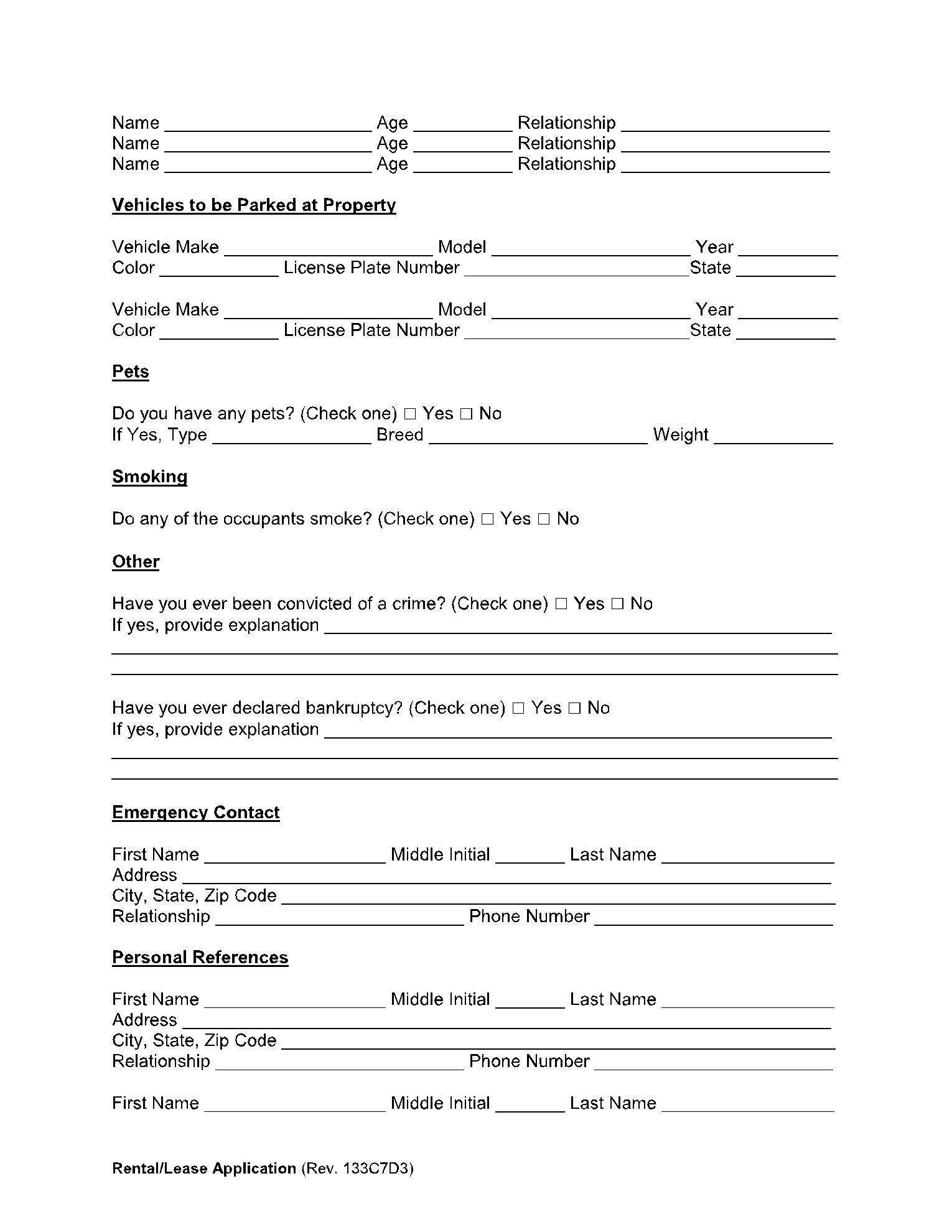 Rental Verification Form 3