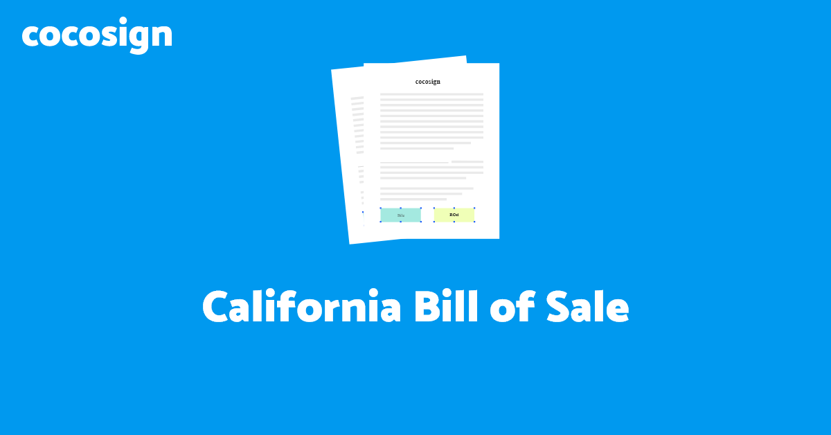 Free California Bill of Sale Template in 2021 CocoSign