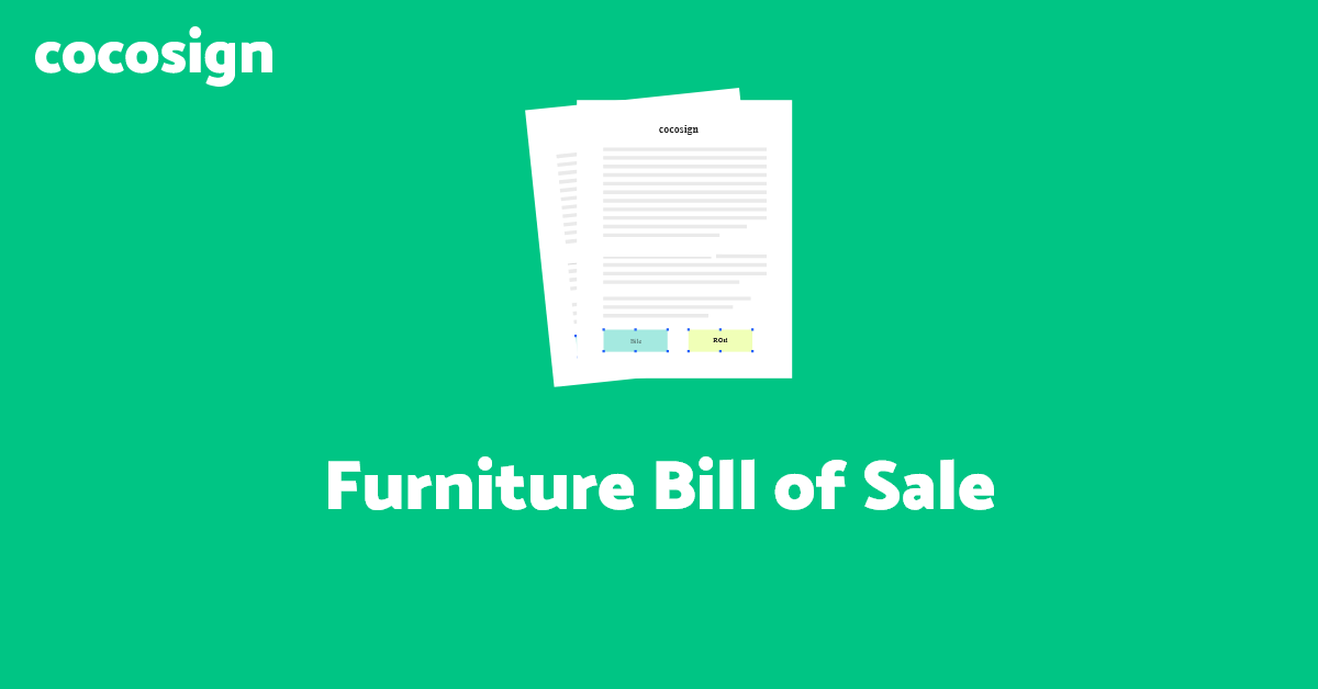 Furniture Bill of Sale Template Get Free Sample! CocoSign