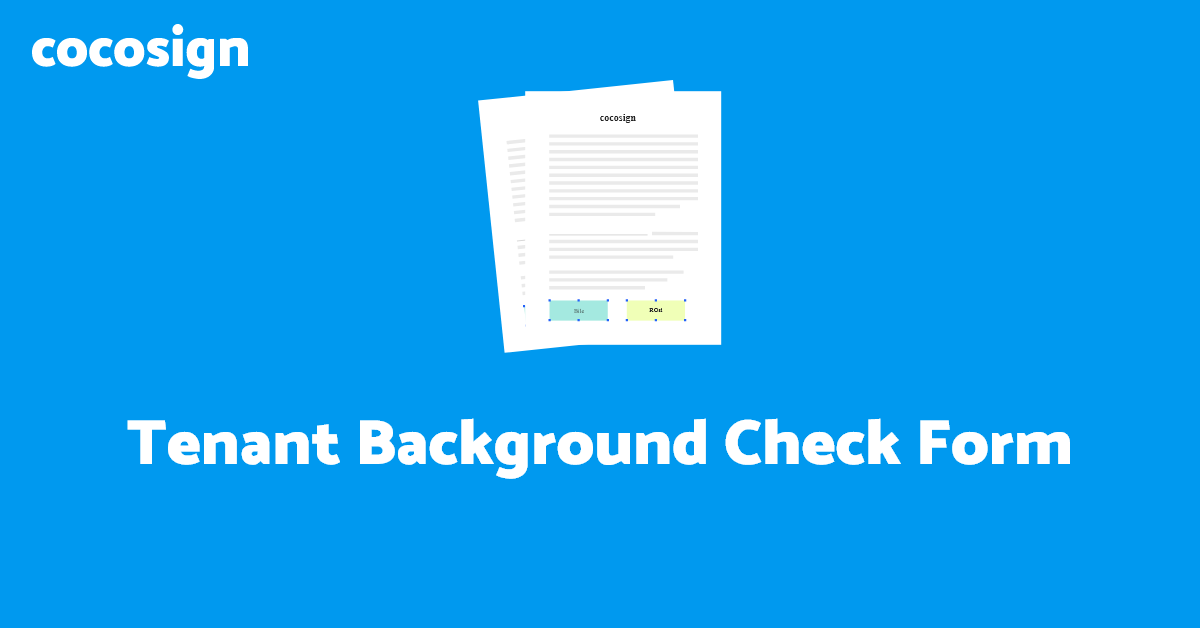 Free tenant background check form template cocosign